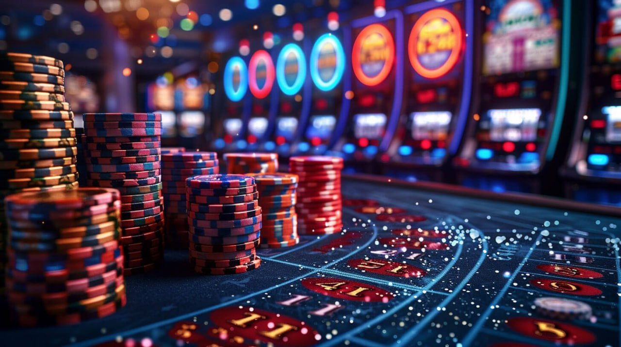 Suasana studio Live Casino nanas77 dengan pencahayaan profesional dan meja baccarat